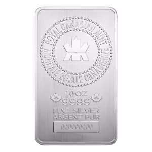 10 oz ROYAL CANADIAN MINT 9999 SILVER BAR